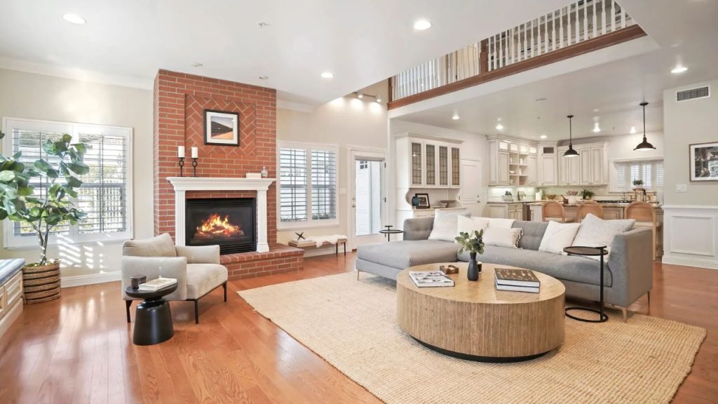 Warm Family Room With Fireplace