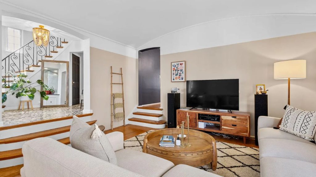 Sunken Living Room with Retro Charm