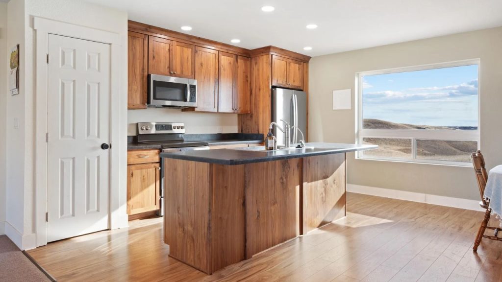 Rustic Kitchen with Scenic Views