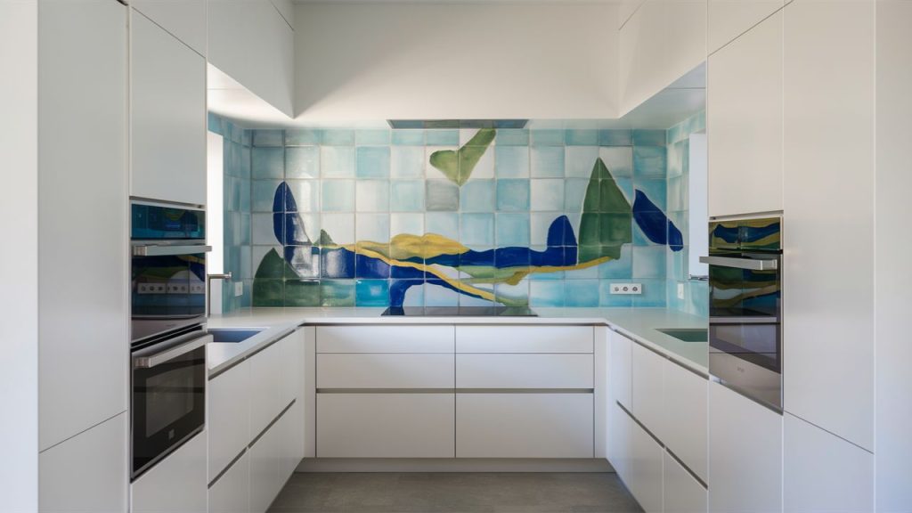 Painted Tile Backsplash