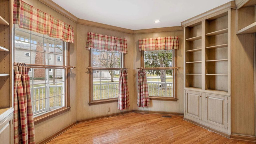 Bright Dining Room with Built-ins