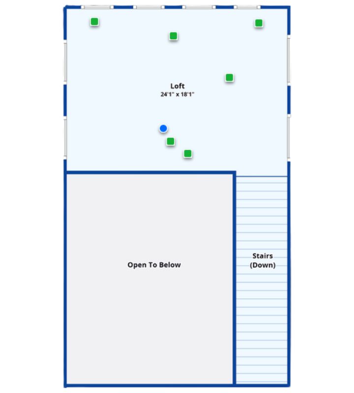 Loft space with open view to the floor below