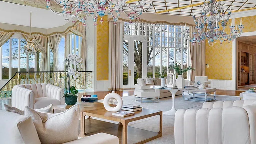 Tour This Majestic 1937 Estate in Greenwich with Tennis House, Ethereal Fountains, and 22 Acres of Beautifully Designed Land