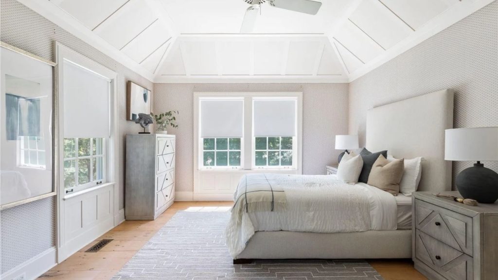 Vaulted Ceiling Bedroom with Elegance