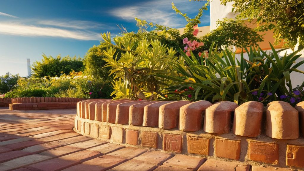 Garden with Terracotta and Clay Edging