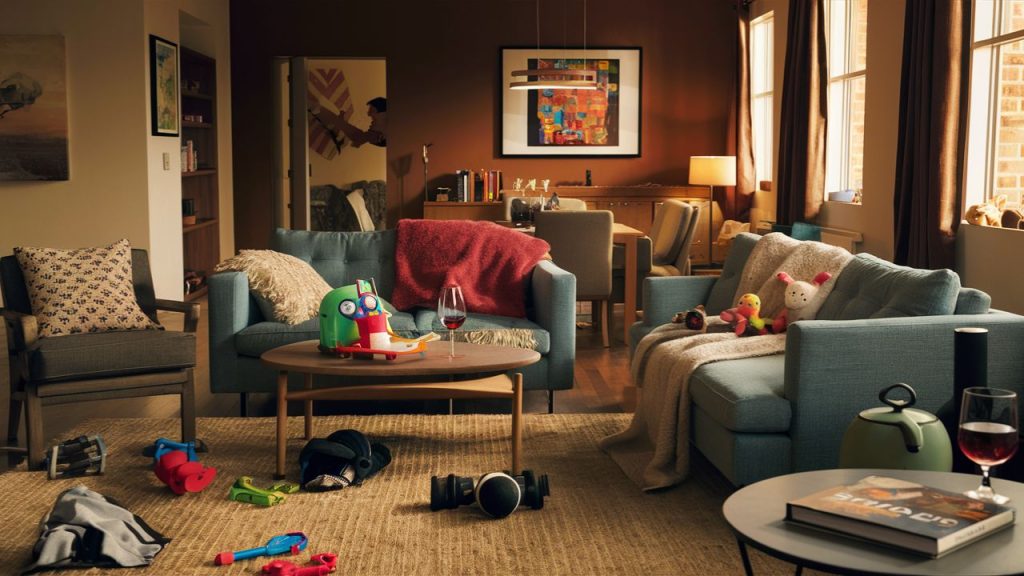 Living room with Toys, Pet Items, or Workout Gear