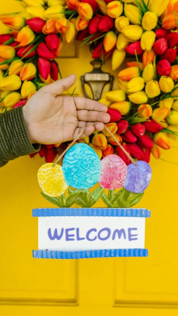 Entryway with Easter-Themed Signage