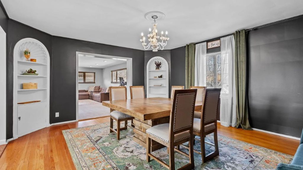 Formal Dining with Dark Contrast