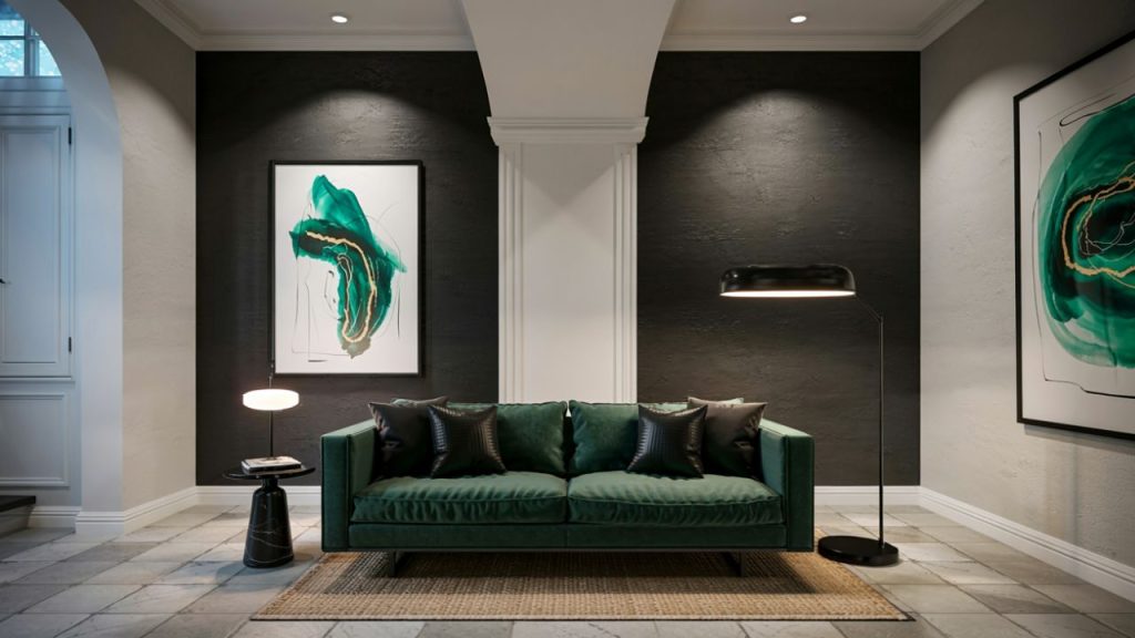 Green and Black Interior