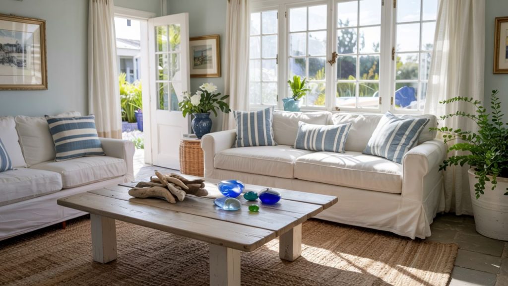 Use Whitewashed or Weathered Furniture