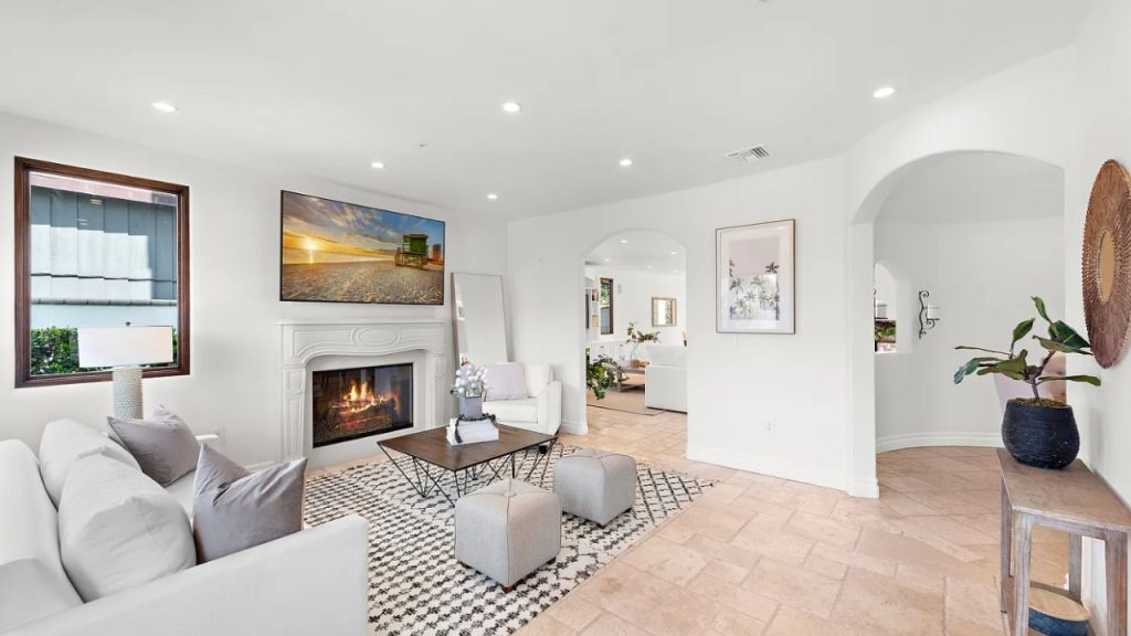 Inviting Living Room with Fireplace