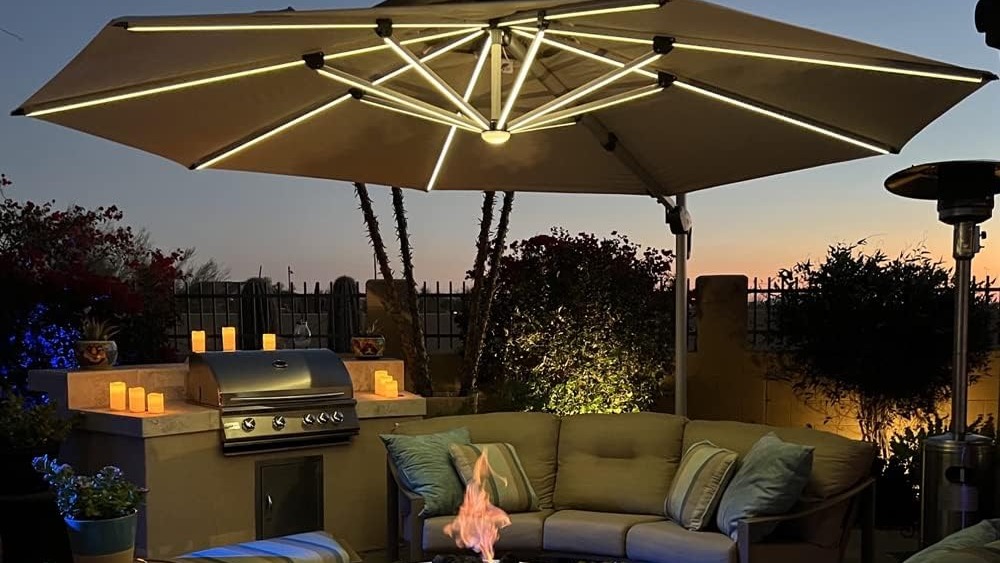  Patio Umbrella with Lights