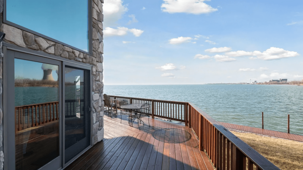 One-of-a-Kind A-Frame Lodge on Lake Erie Waterfront with Floor-to-Ceiling Views in Newport (Floor Plan Inside)