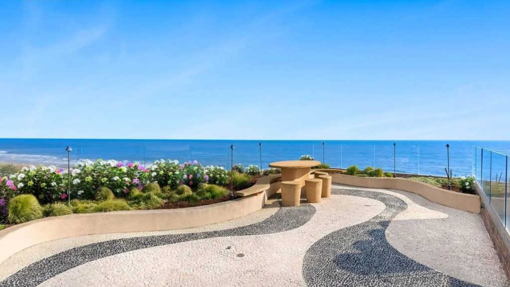 Sculpted Seaside Patio Retreat
