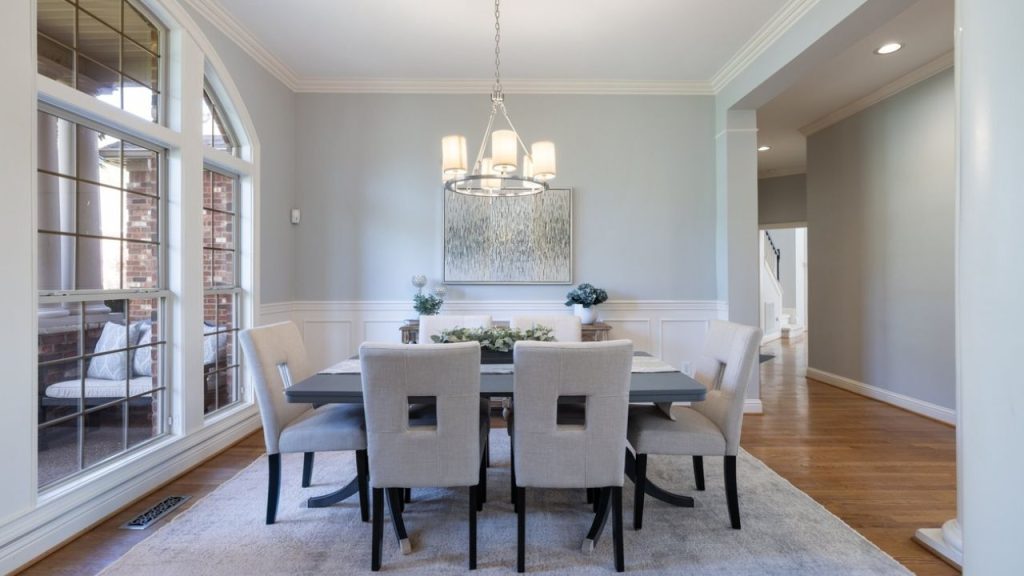 Formal Dining with Architectural Charm 