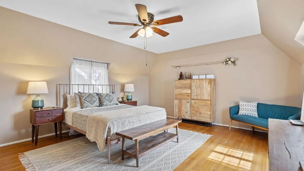 Spacious Bedroom with Boho Touch