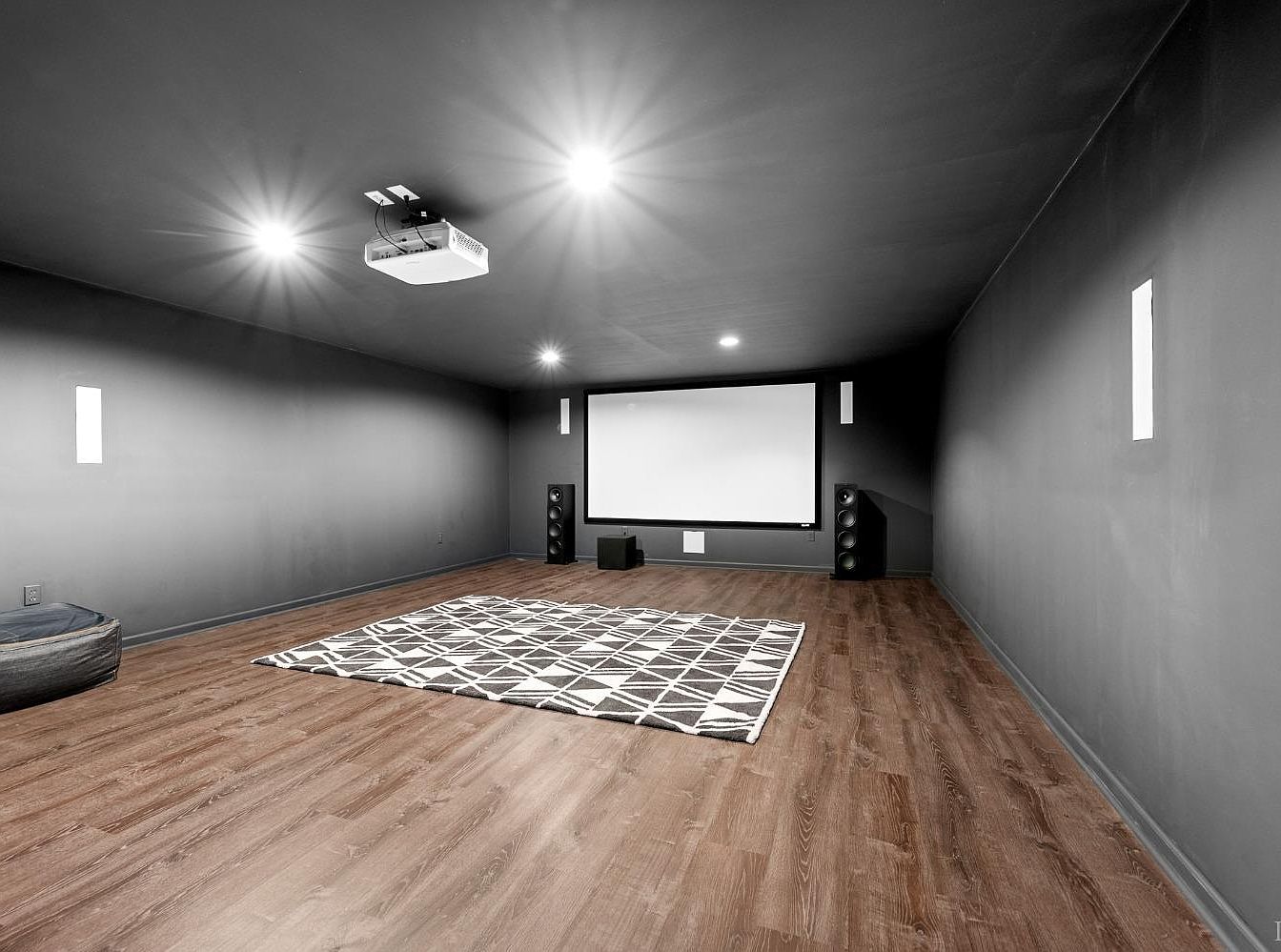 Media Room with projector and speakers