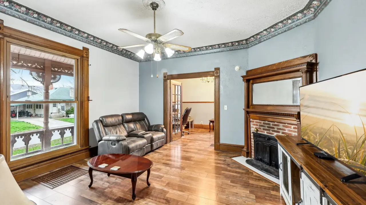Discover This Unique 4-Bedroom Victorian Home with Wood Beamed Ceilings and Stylish New Vanities in Knightstown, IN (Floor Plan Included)