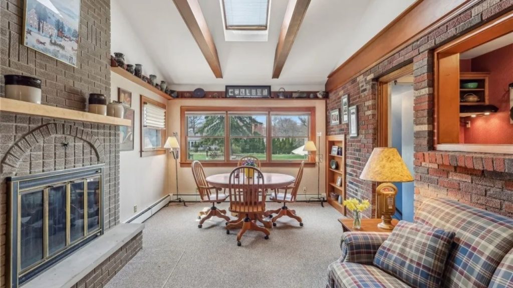 Sunlit Family Room with Fireplace