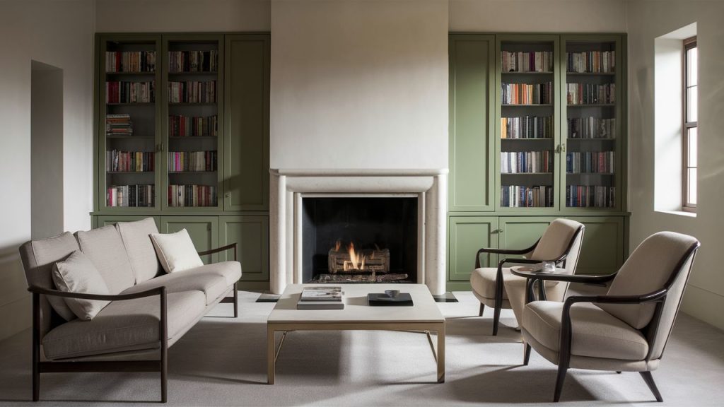 Painted Bookshelves and Built-Ins