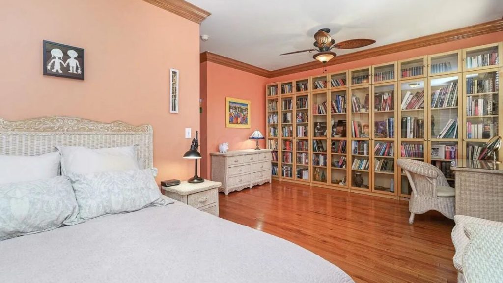 Charming Bedroom with Home Library