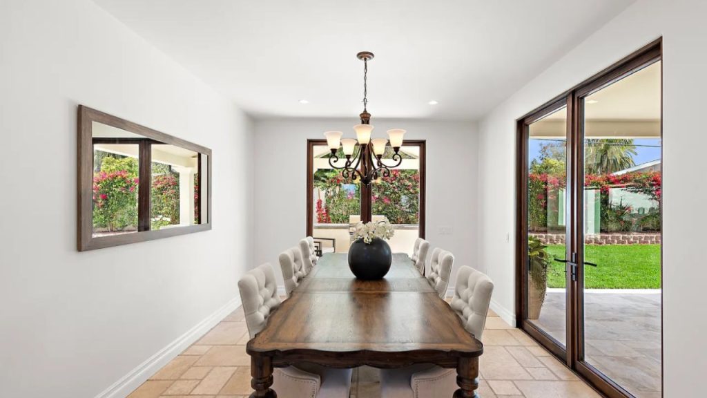 Sunlit Dining Room with Garden Views