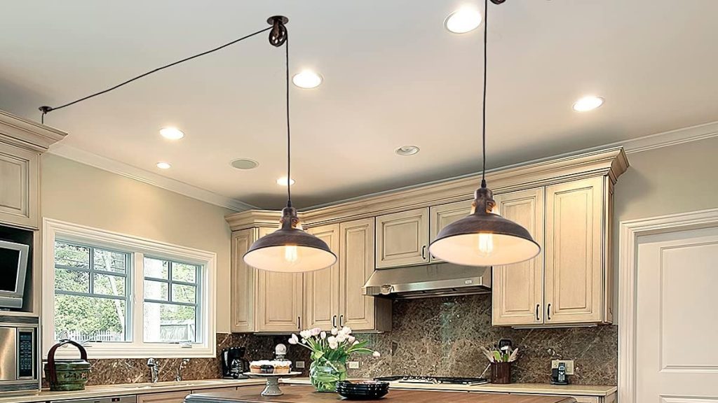 Vintage Farmhouse Pulley Pendant Light