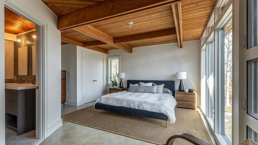 Serene Bedroom with Forest Views