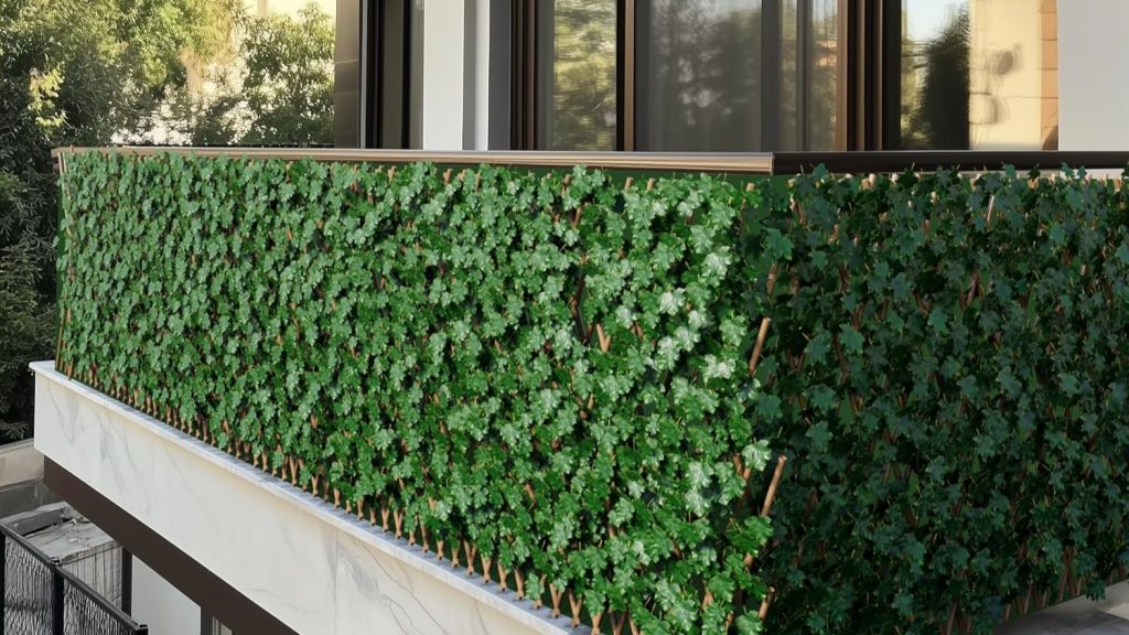 Expandable Trellis with Faux Ivy