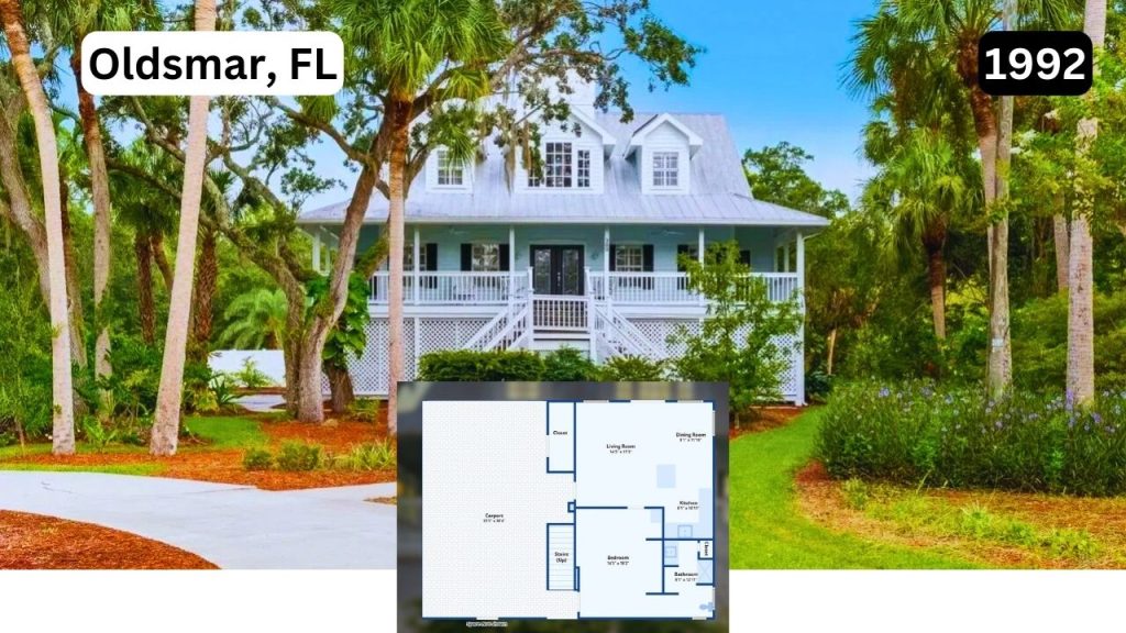 Tour This Stunning 1992 4-Bedroom Key West Style Home with Wraparound Porch in Oldsmar, FL (Floor Plan Included)