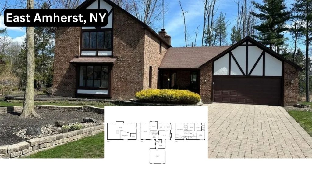 Colonial-style brick home with garage in East Amherst, NY.