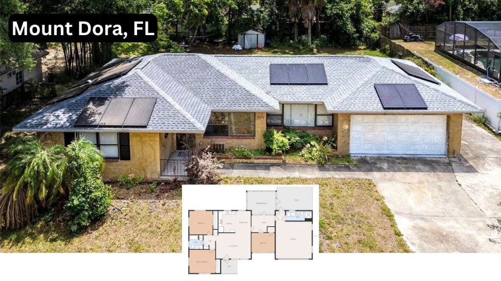 Charming Ranch-Style 3-Bedroom Home with Solar Panels and Spacious Backyard in Mount Dora (Floor Plan Inside)