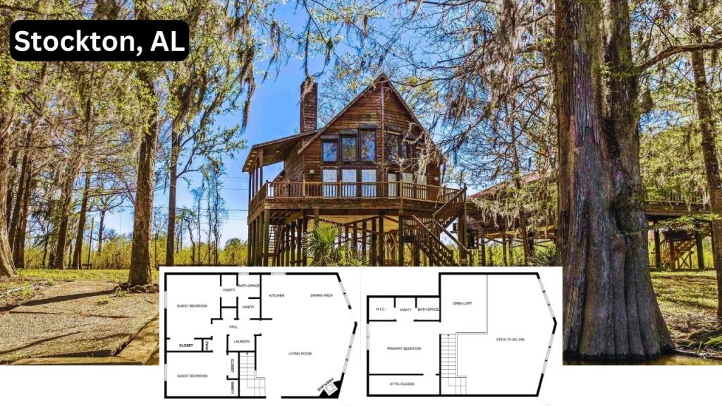 Step Inside This Unique A-Frame River House with Waterfront Access in Stockton (Floor Plan Inside)