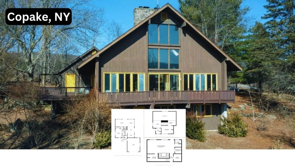Rustic Mid-Century Escape With Mountain Views on Nearly 20 Acres in New York (Floor Plan Inside)