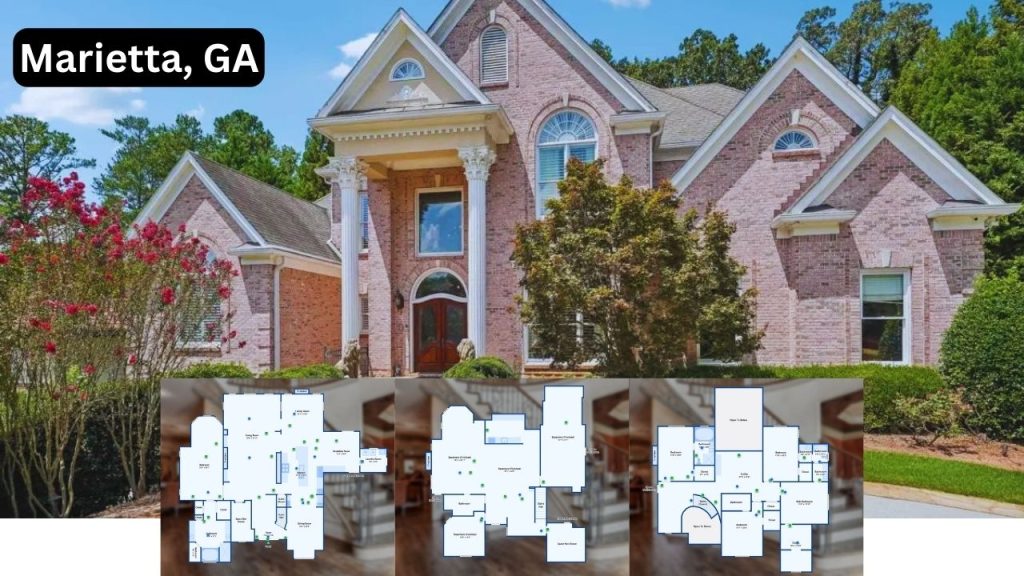 A Rare Look Inside This 7824 Sq-Ft Luxury Estate with Artist-Painted Interiors and Resort-Style Backyard in Marietta (With Floor Plan)