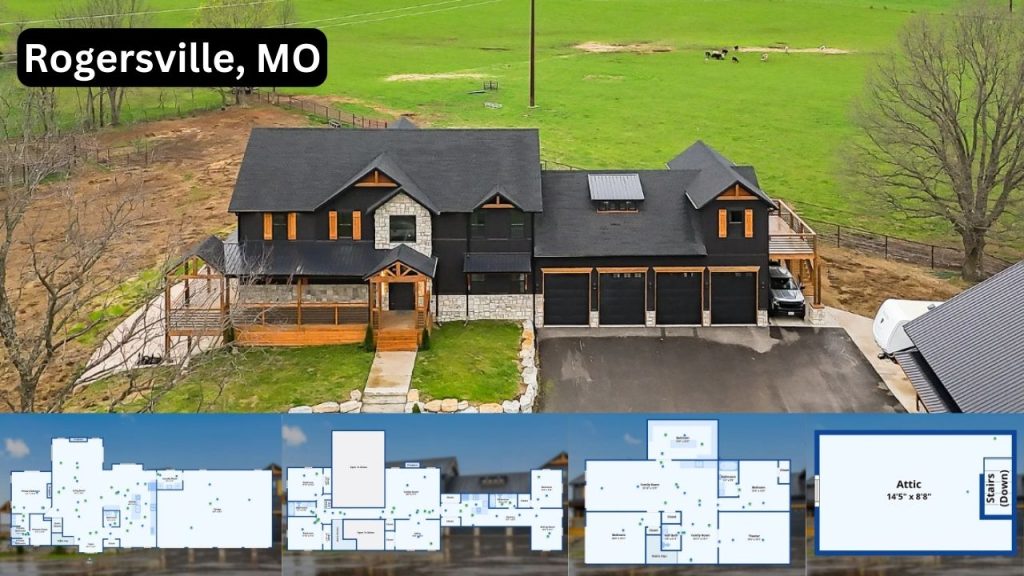 Inside a 5-Bedroom Modern Farmhouse with 4 Living Areas and 2 Laundry Rooms in Rogersville, Missouri (Floor Plan Included)