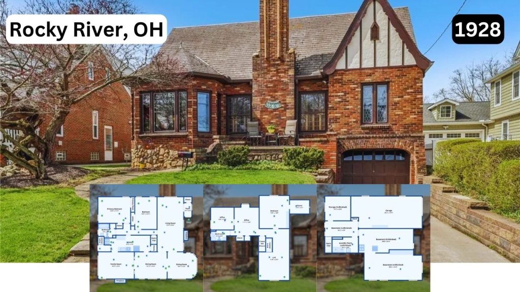 Explore This Character-Filled 1928 4-Bedroom Residence with Built-Ins and Solid Wood Doors in Rocky River (Floor Plan Included)