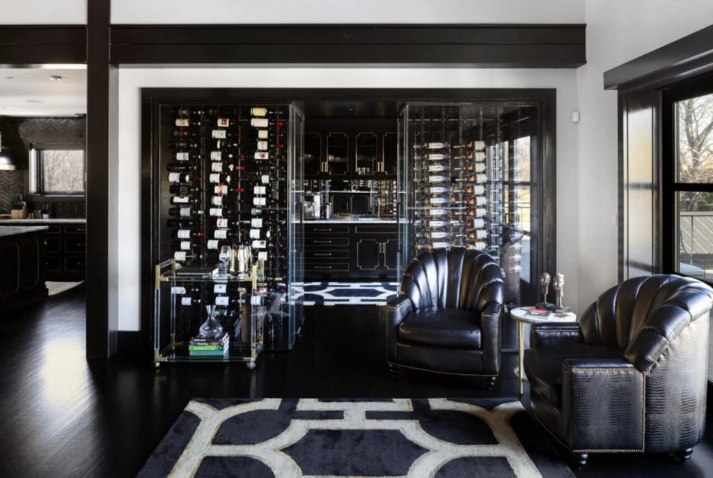 Black and Gold Wine Room