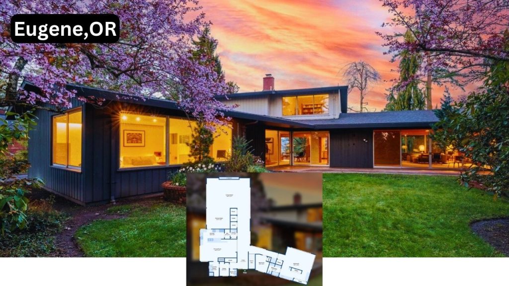 Explore This 4,134 Sq-Ft 4-Bedroom Mid-Century Modern with Original Chinquapin Cabinetry and Commercial Hood in Eugene, OR (Floor Plan Inside)