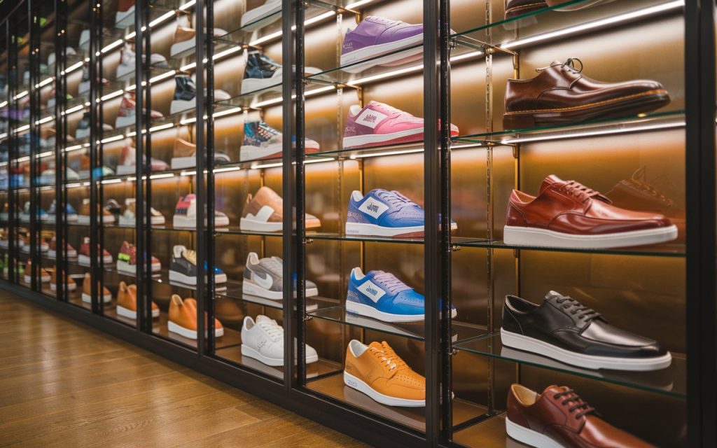 Glass Display Cabinets for Premium Footwear