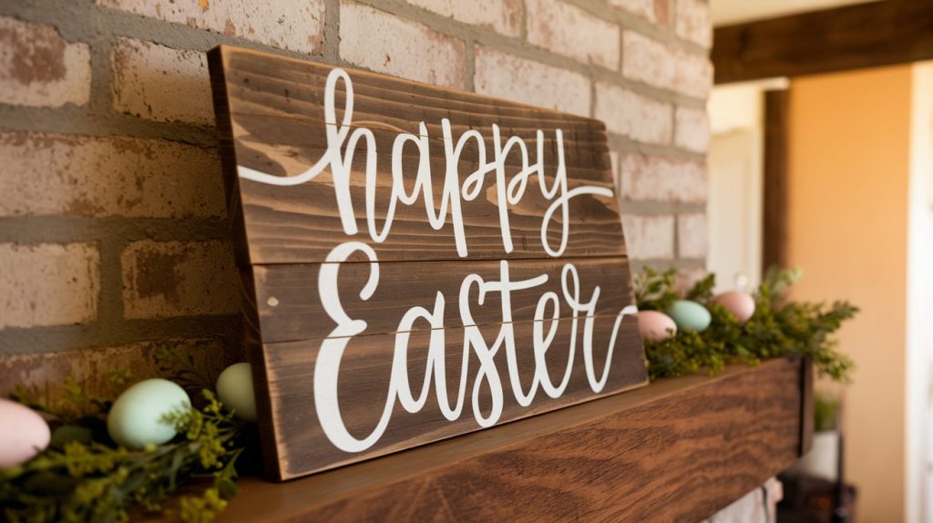 Rustic Wooden Easter Sign