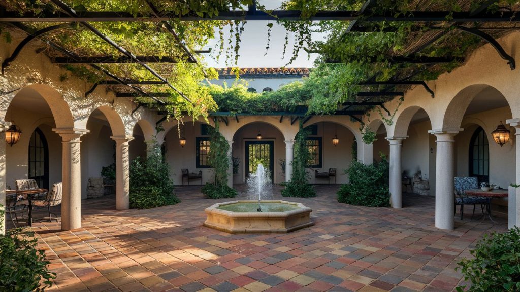 shaded courtyard
