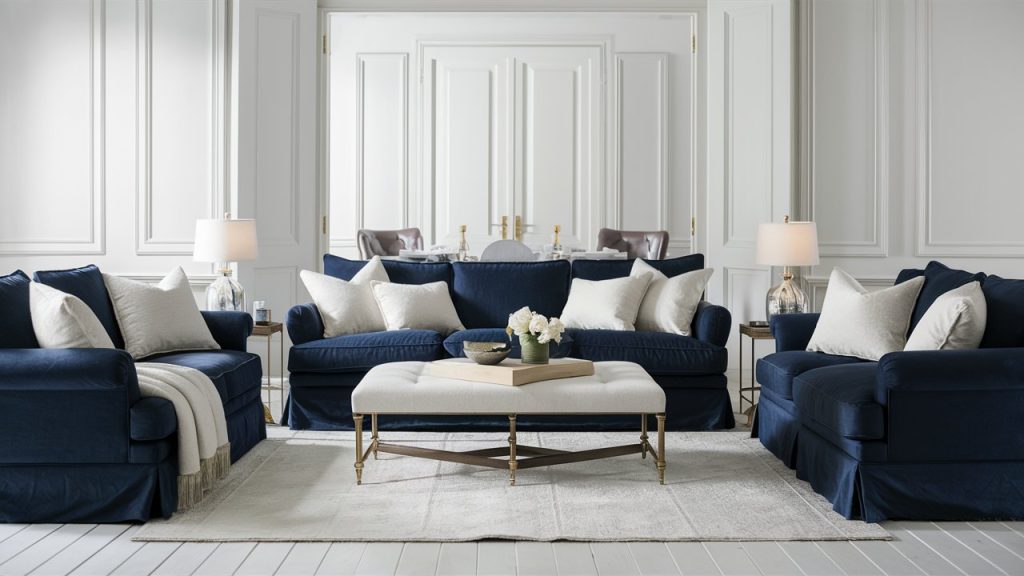 navy sofa