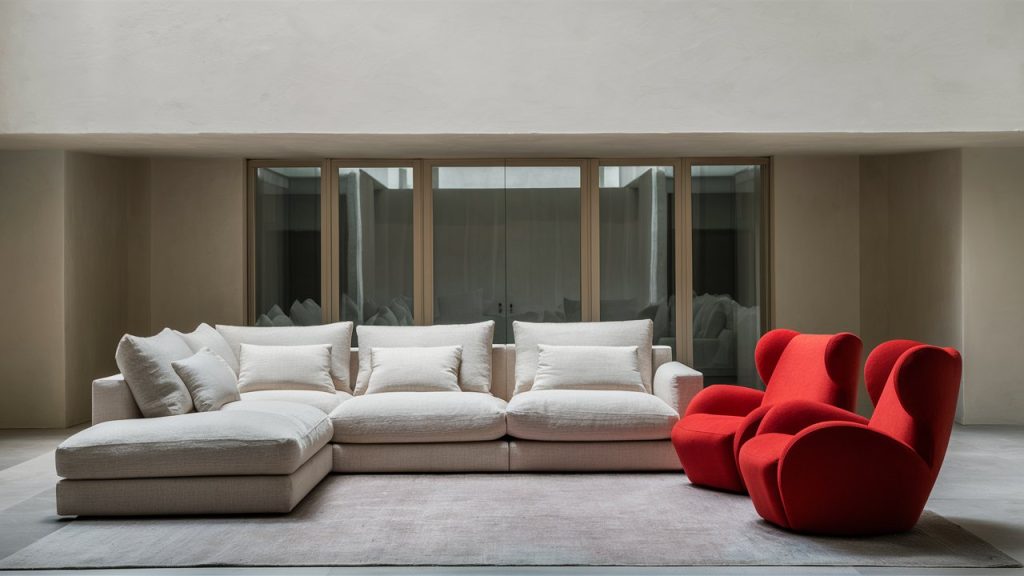 red accent chairs