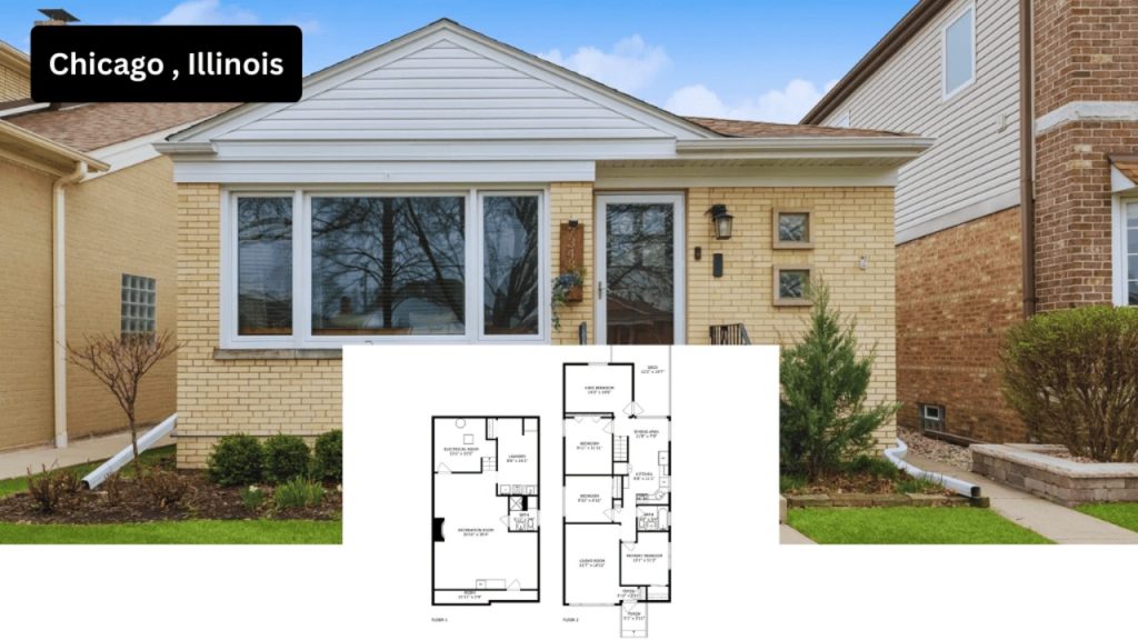 Tour This 1,750 Sq Ft Brick Ranch in Chicago, IL with Recreation Room and Walk-In Shower