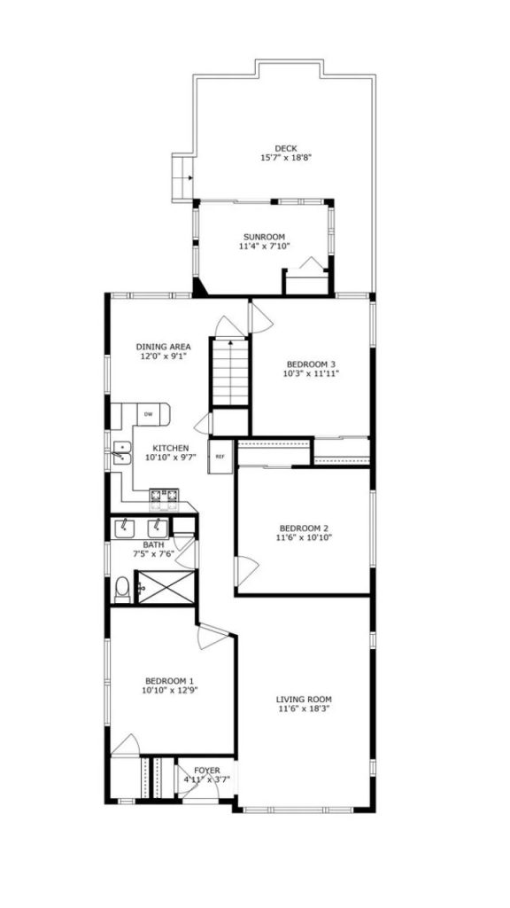 Three-Bedroom Main Level Layout