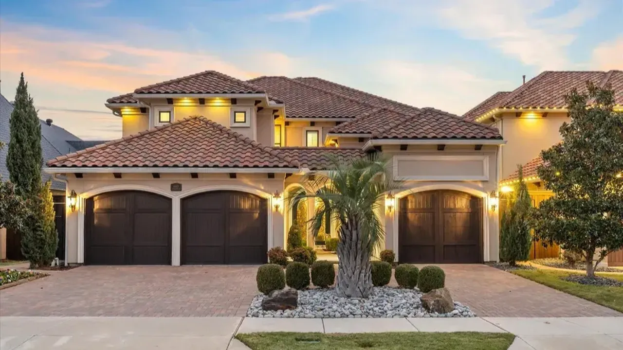 Explore This Elegant Mediterranean Retreat With Soaring Ceilings, Marble Floors, and Poolside Paradise (Floor Plan Inside)
