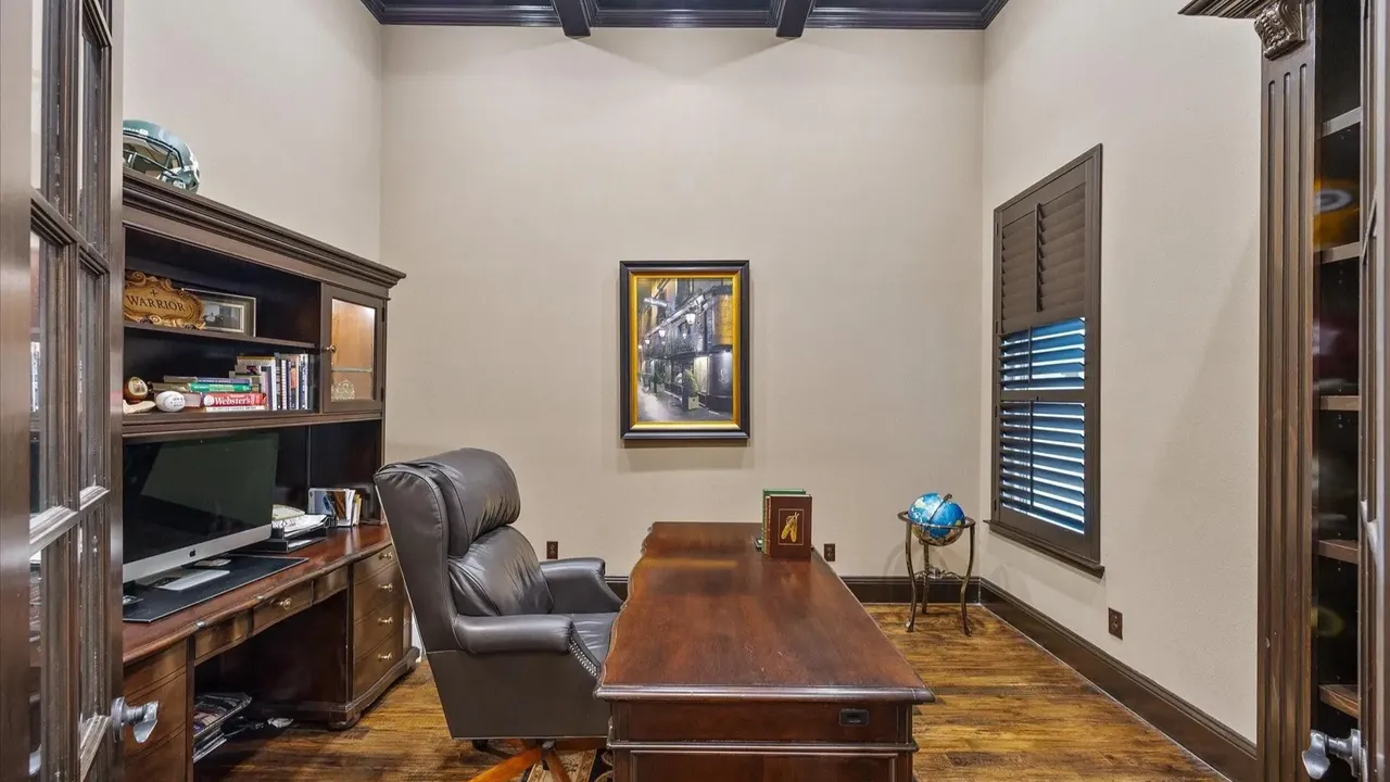 Explore This Elegant Mediterranean Retreat With Soaring Ceilings, Marble Floors, and Poolside Paradise (Floor Plan Inside)