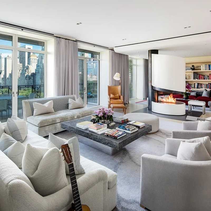 Living Room in Sting’s Former NYC Penthouse