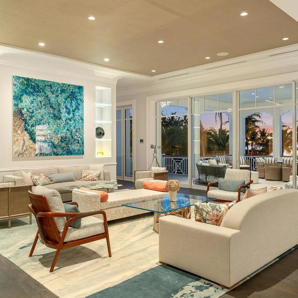 Living Room in Dave Portnoy’s Former FL Home